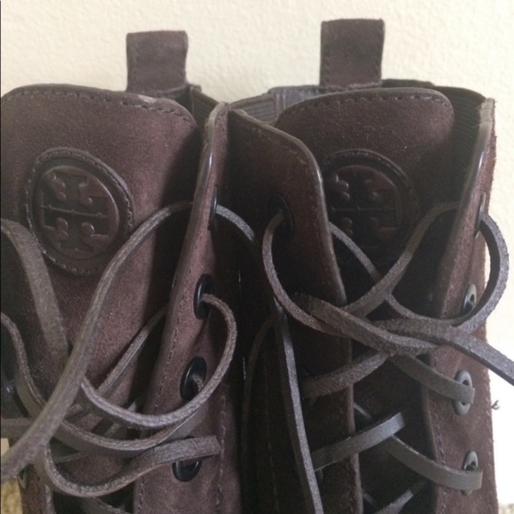 Tory Burch Broome Suede Combat Boots - Picture 4 of 6